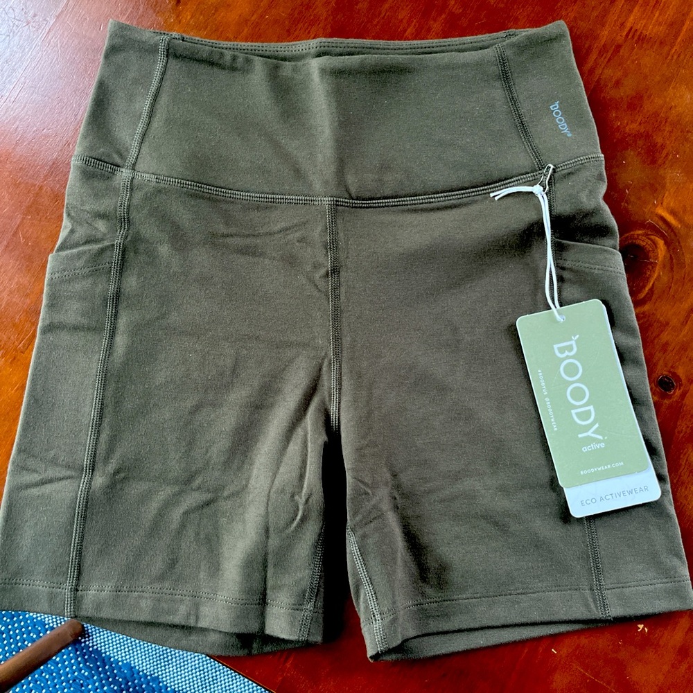 Boody Motivate 5” High Waist Biker Short in Dark Olive